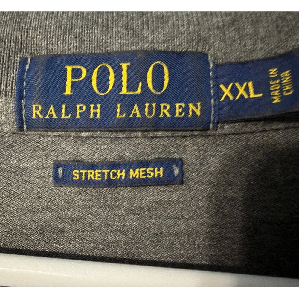 Polo Ralph Lauren Men's XXL Gray Short Sleeve Stretch Mesh‎ Polo Shirt 0741